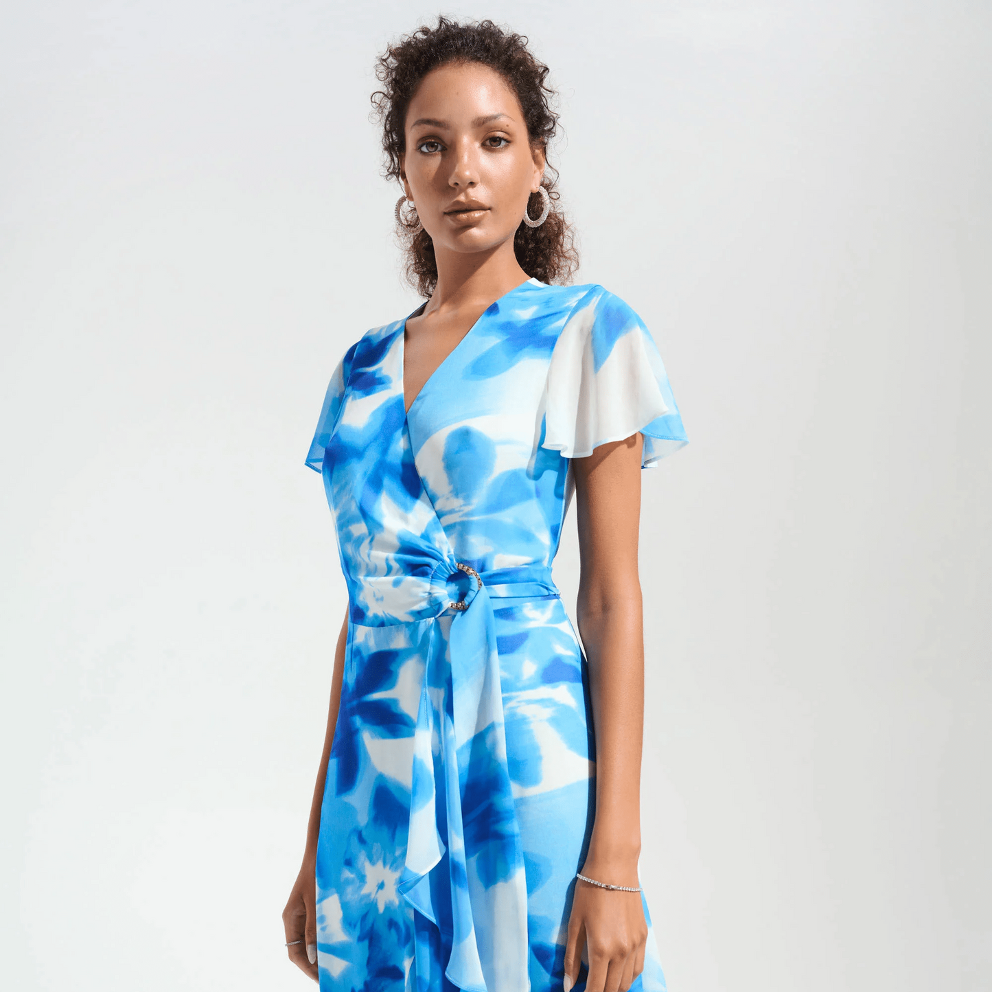 JR Chiffon Print Wrap Dress w/Ruffle Detail 261739
