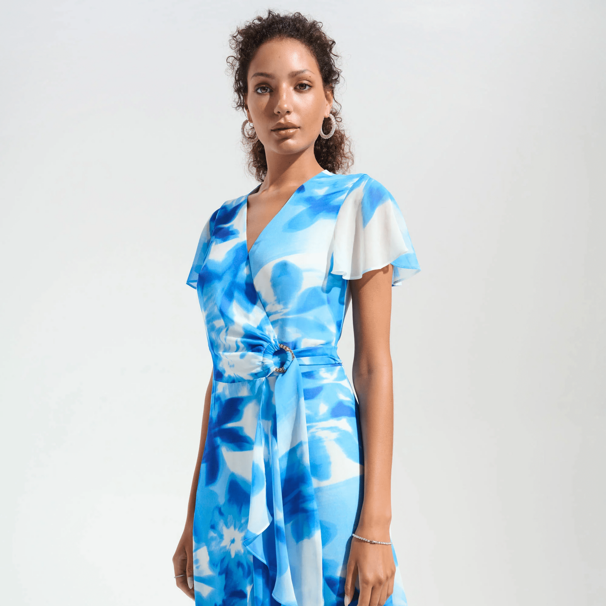 JR Chiffon Print Wrap Dress w/Ruffle Detail 261739