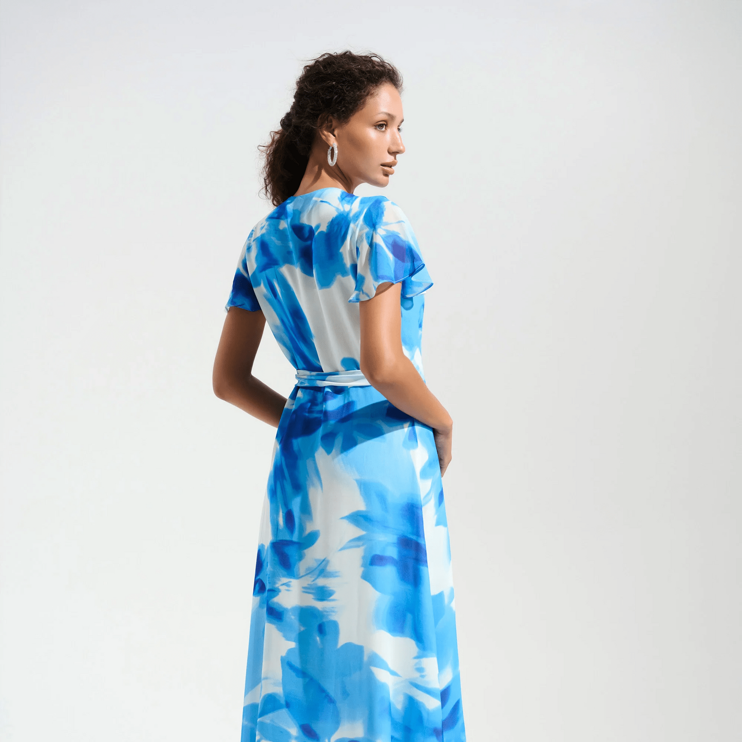 JR Chiffon Print Wrap Dress w/Ruffle Detail 261739