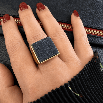 L George Shanwnessy Druzy Statement Ring