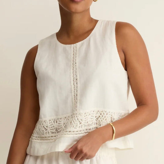 Z Supply Sloane Embroidered Top in White White