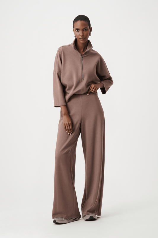 JR Scuba Jersey Mock-Neck Wide Leg Jumpsuit 263613