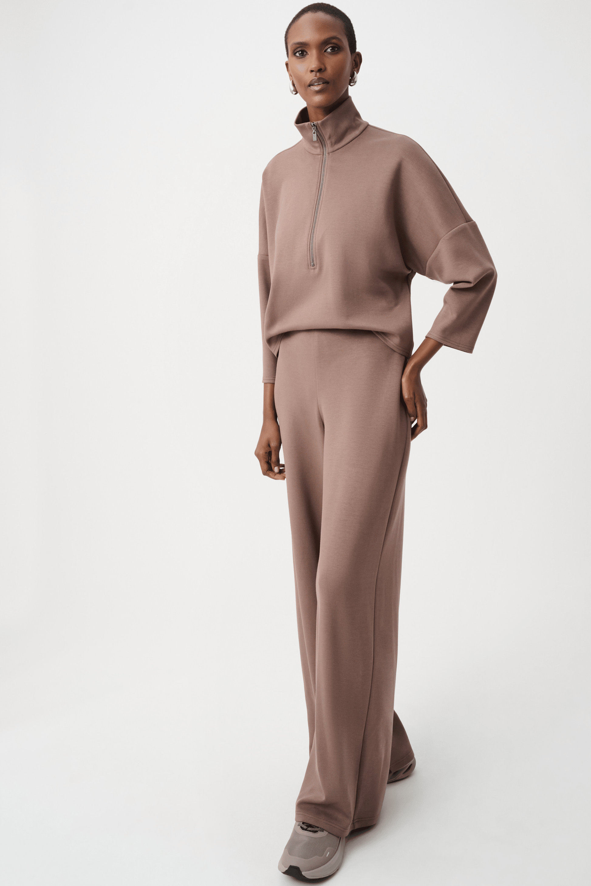 JR Scuba Jersey Mock-Neck Wide Leg Jumpsuit 263613