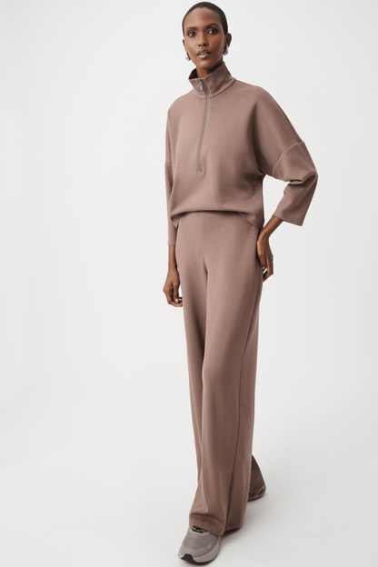 JR Scuba Jersey Mock-Neck Wide Leg Jumpsuit 263613
