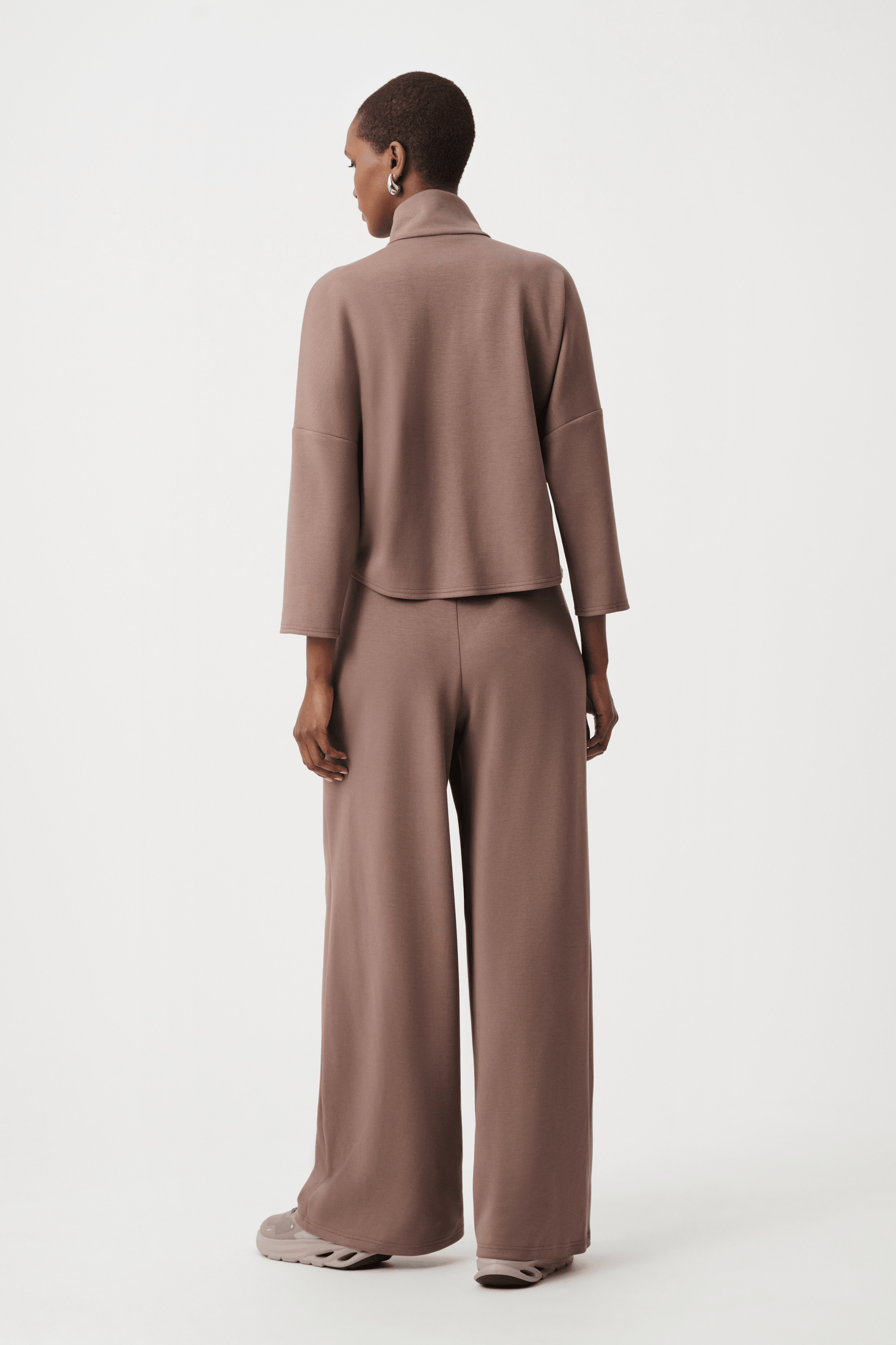 JR Scuba Jersey Mock-Neck Wide Leg Jumpsuit 263613