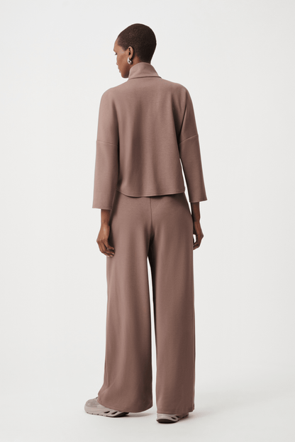 JR Scuba Jersey Mock-Neck Wide Leg Jumpsuit 263613