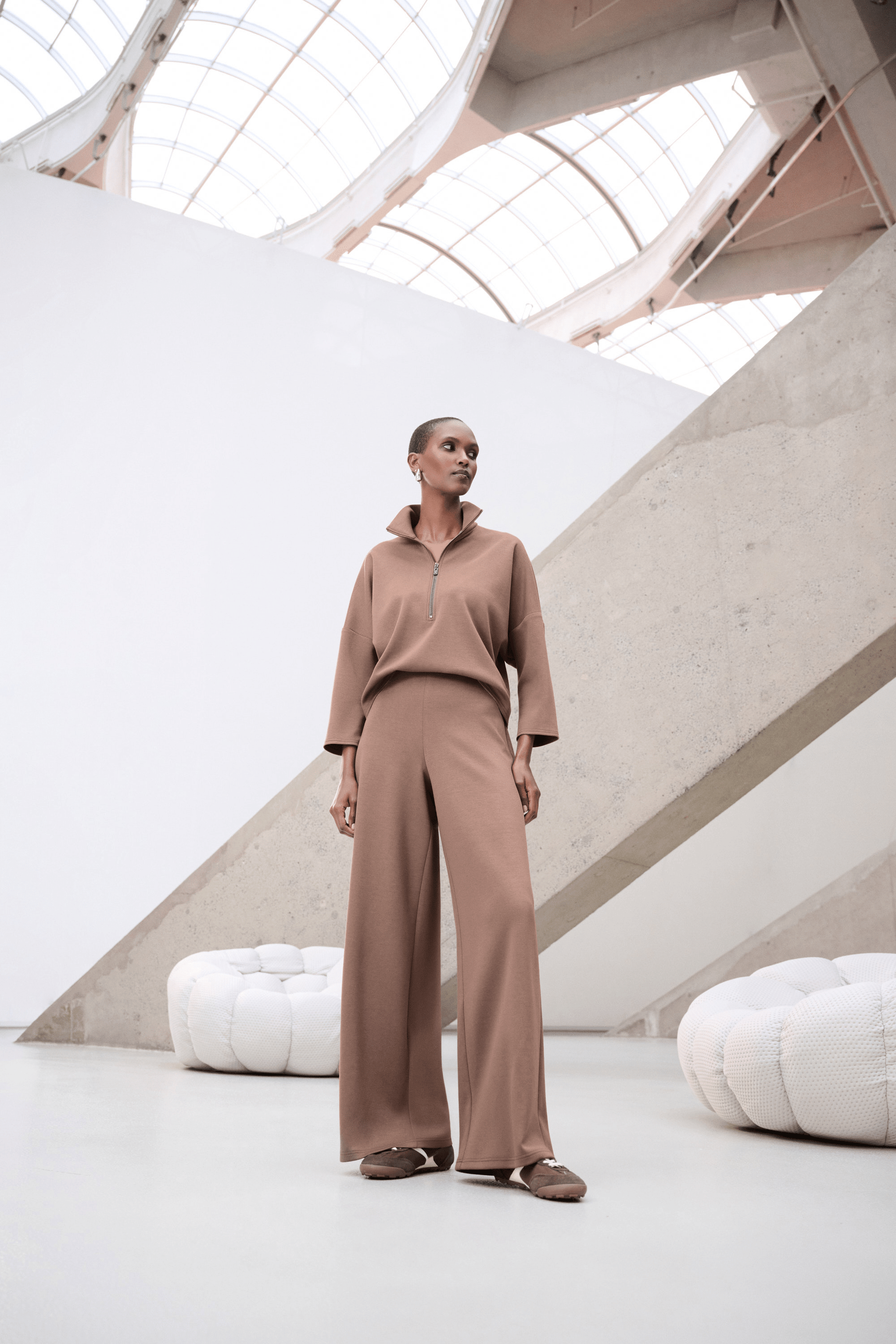 JR Scuba Jersey Mock-Neck Wide Leg Jumpsuit 263613