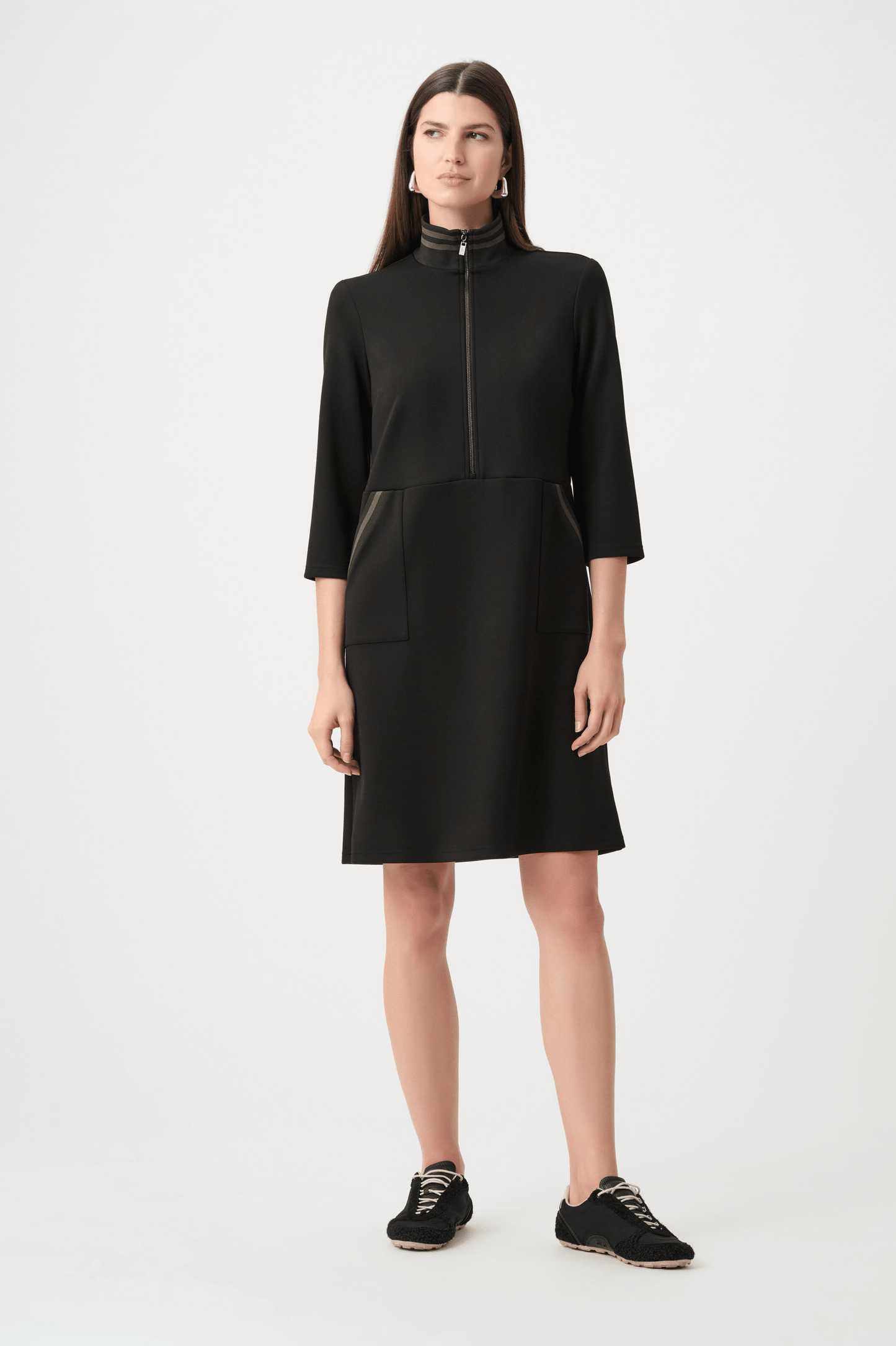 JR Scuba Jersey Funnel-Neck Straight Dress 263615