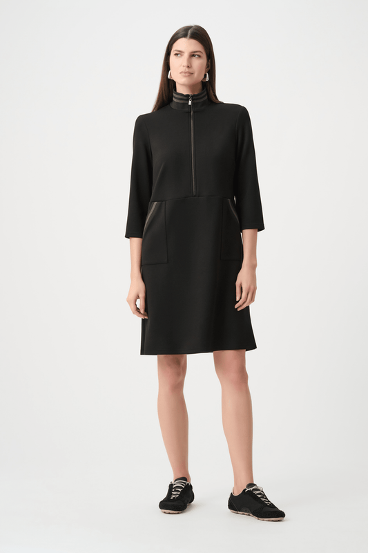 JR Scuba Jersey Funnel-Neck Straight Dress 263615