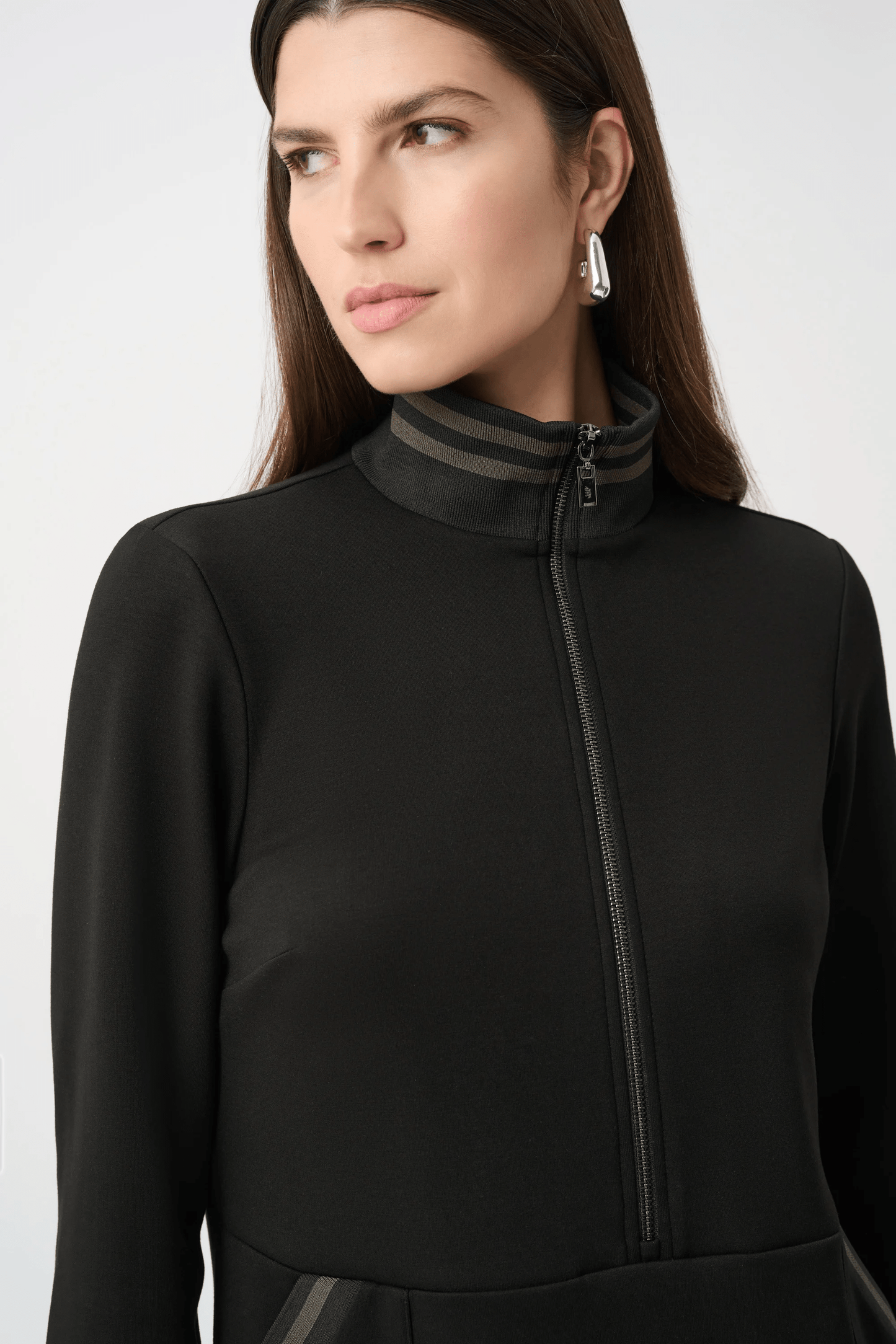 JR Scuba Jersey Funnel-Neck Straight Dress 263615