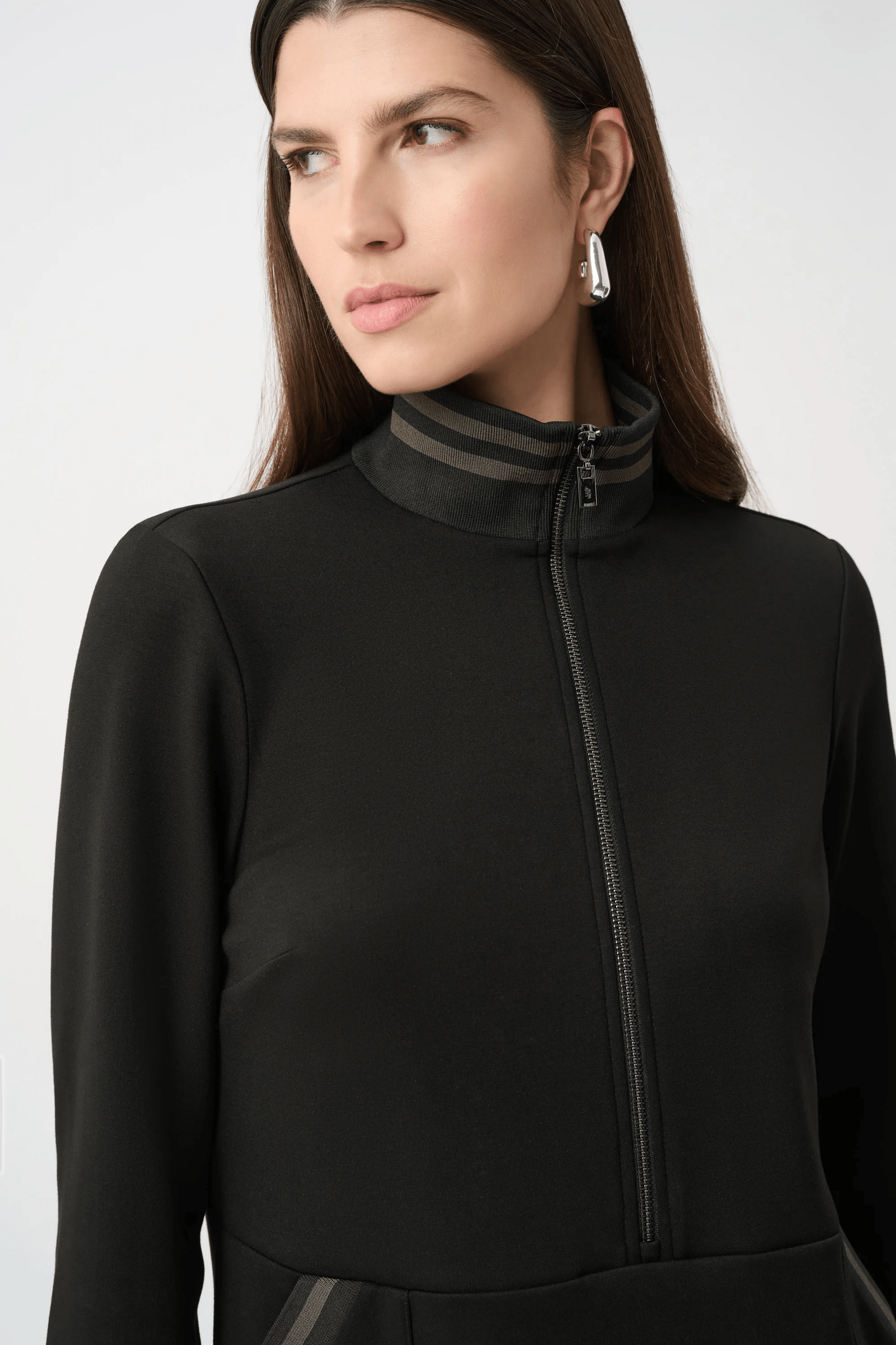 JR Scuba Jersey Funnel-Neck Straight Dress 263615