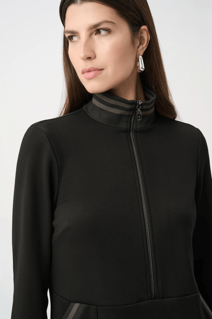 JR Scuba Jersey Funnel-Neck Straight Dress 263615