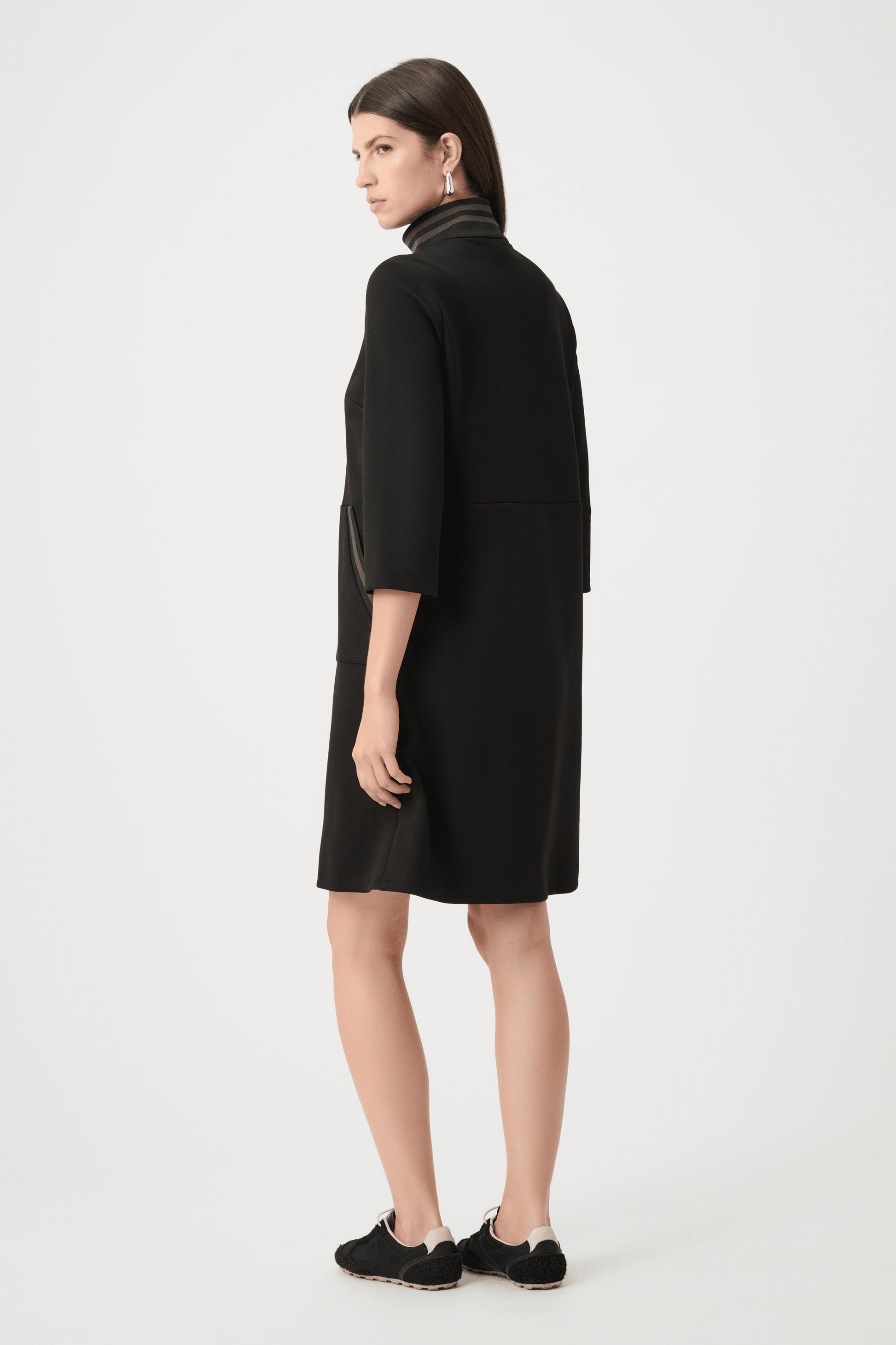JR Scuba Jersey Funnel-Neck Straight Dress 263615