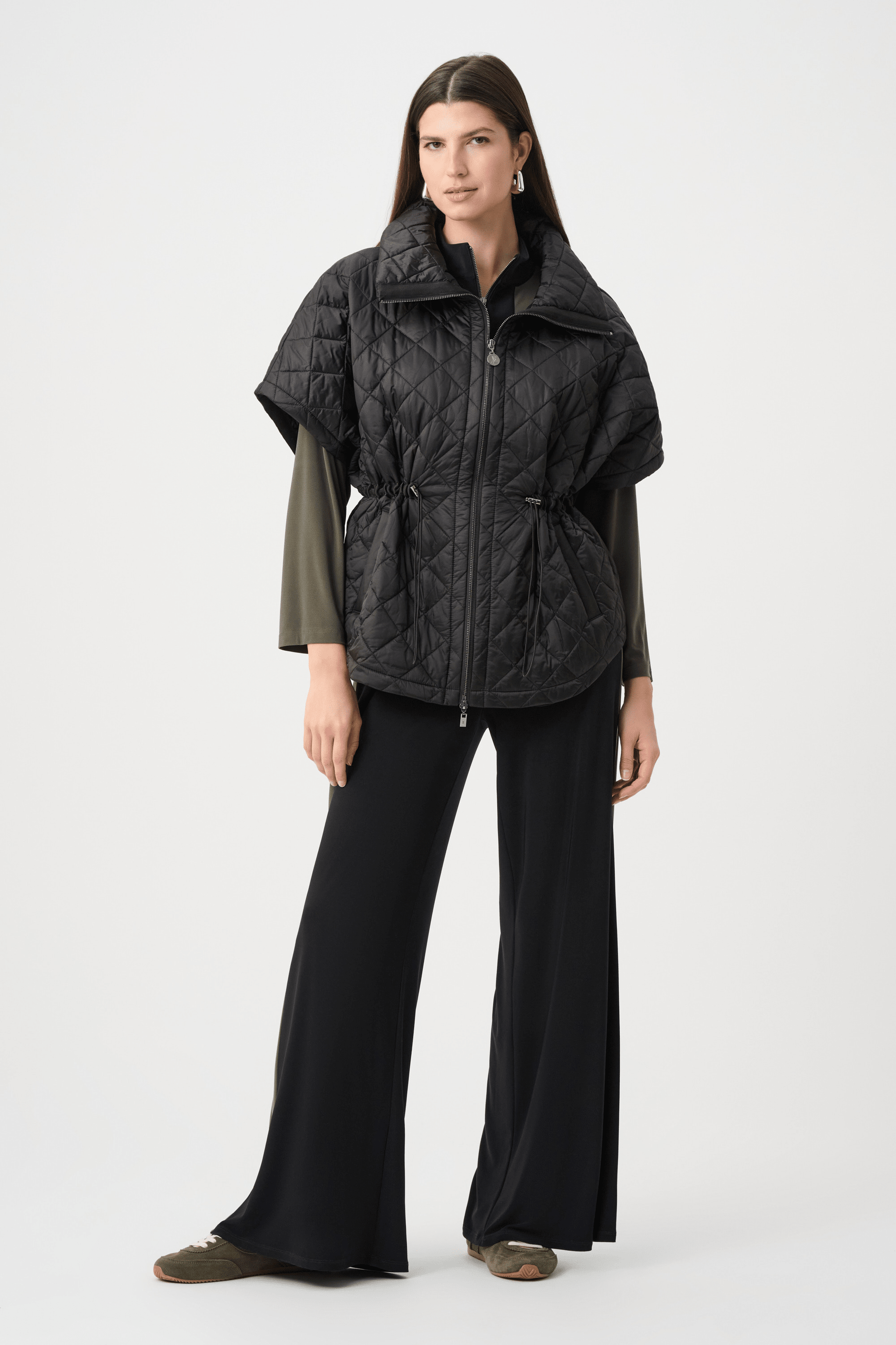 JR Quilted Nylon Shawl-Neck Boxy Vest 263643 – Atelier