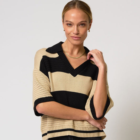 CPW Dean Mixed Stitch Rugby Sweater