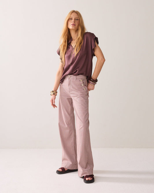Summum Striped Flared Trousers