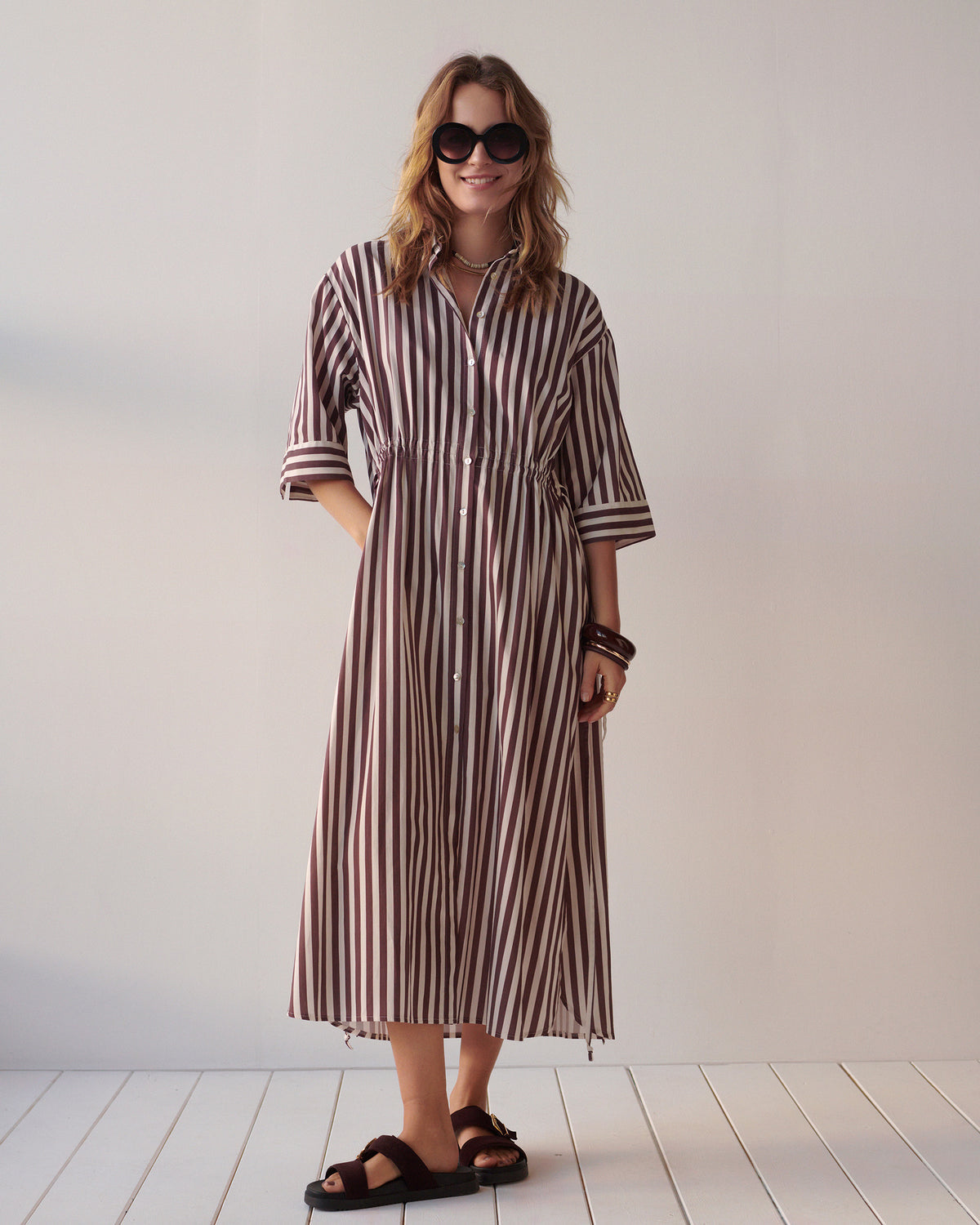 Summum Striped Shirt Dress