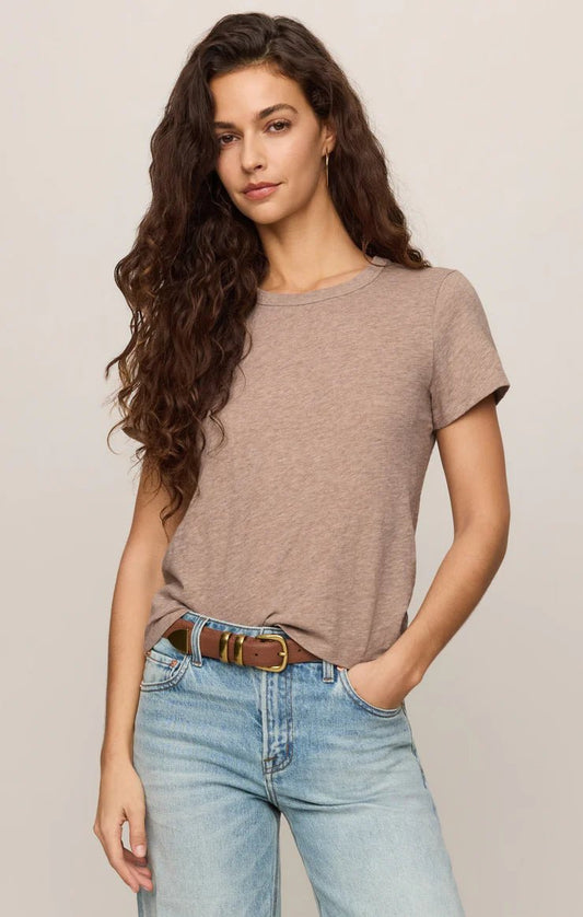 Z Supply Junie Slub Tee Shirt Heather Ash