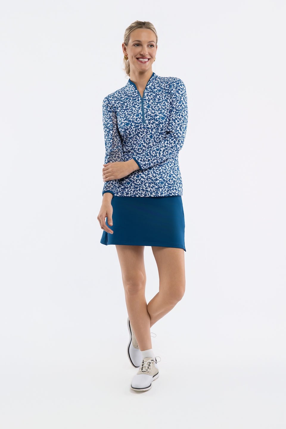 Smith & Quinn Carey Quarter Zip in Porcelain Floral