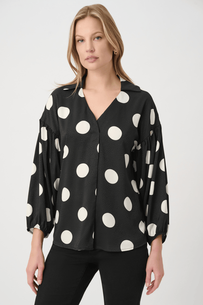 JR Polka Dot Satin Top 264114 - AtelierTop WomenJoseph Ribkoff