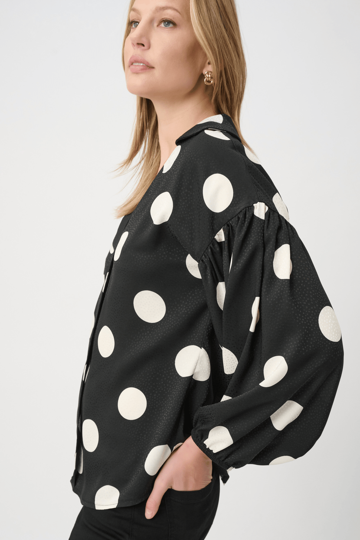JR Polka Dot Satin Top 264114 - AtelierTop WomenJoseph Ribkoff