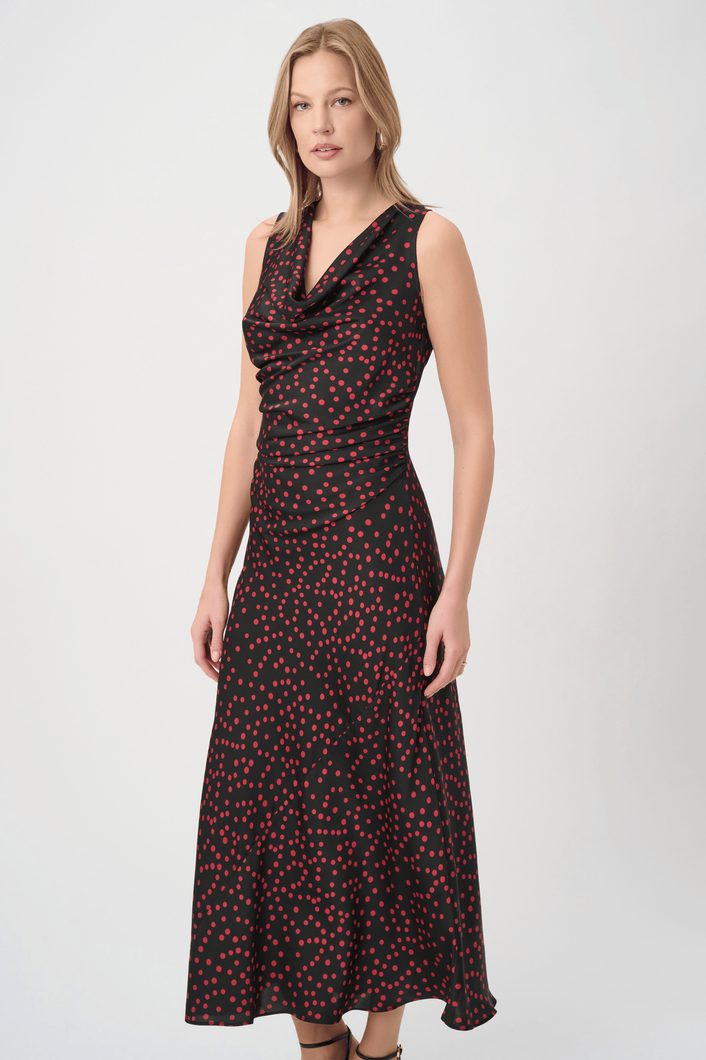 JR Polka Dot Recycled Satin A-Line Dress 264210 - AtelierDress WomenJoseph Ribkoff
