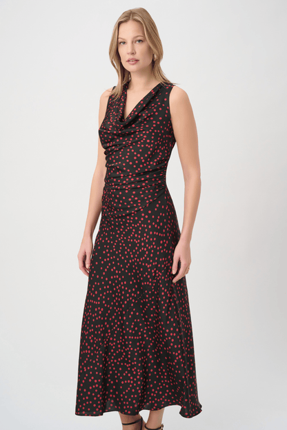 JR Polka Dot Recycled Satin A-Line Dress 264210 - AtelierDress WomenJoseph Ribkoff