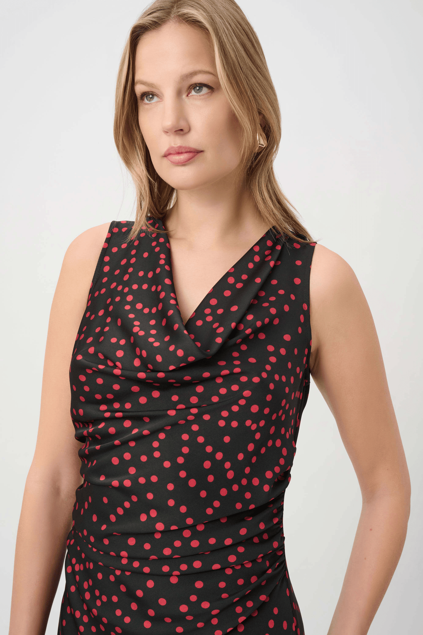 JR Polka Dot Recycled Satin A-Line Dress 264210 - AtelierDress WomenJoseph Ribkoff