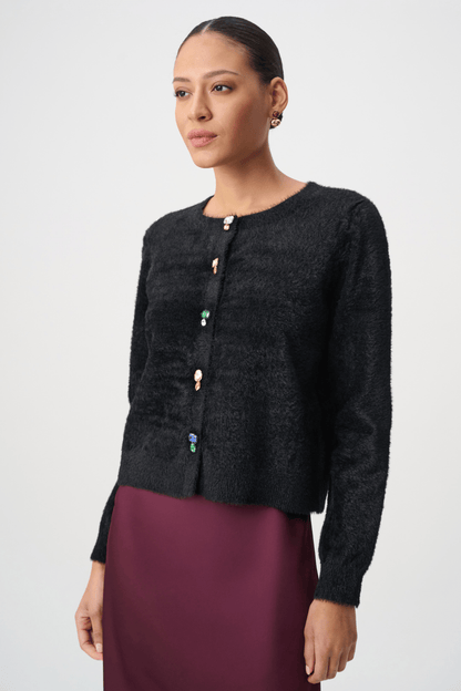 JR Bejeweled Crewneck Cardigan 264924 - AtelierCardigan WomenJoseph Ribkoff