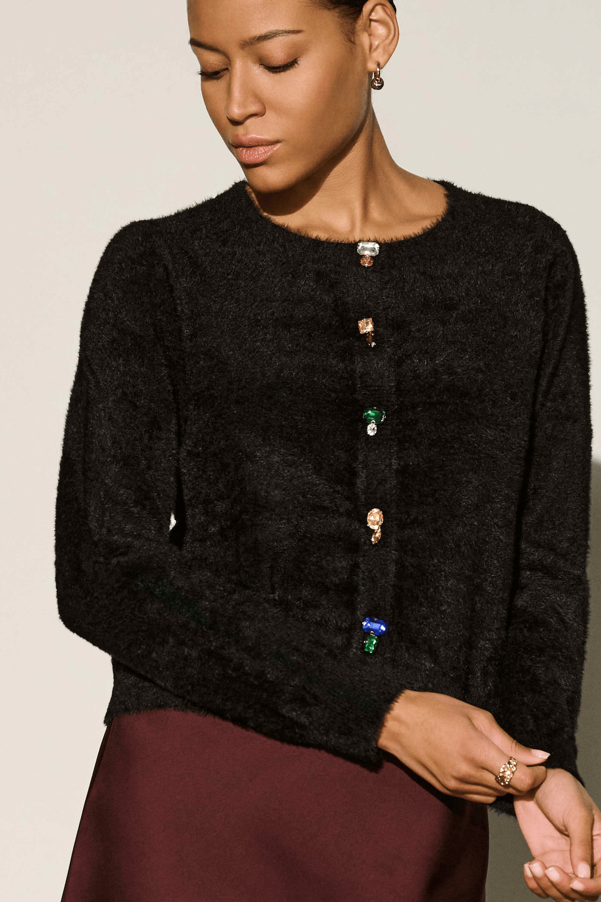 JR Bejeweled Crewneck Cardigan 264924 - AtelierCardigan WomenJoseph Ribkoff