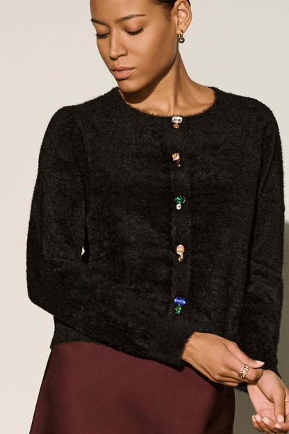 JR Bejeweled Crewneck Cardigan 264924 - AtelierCardigan WomenJoseph Ribkoff