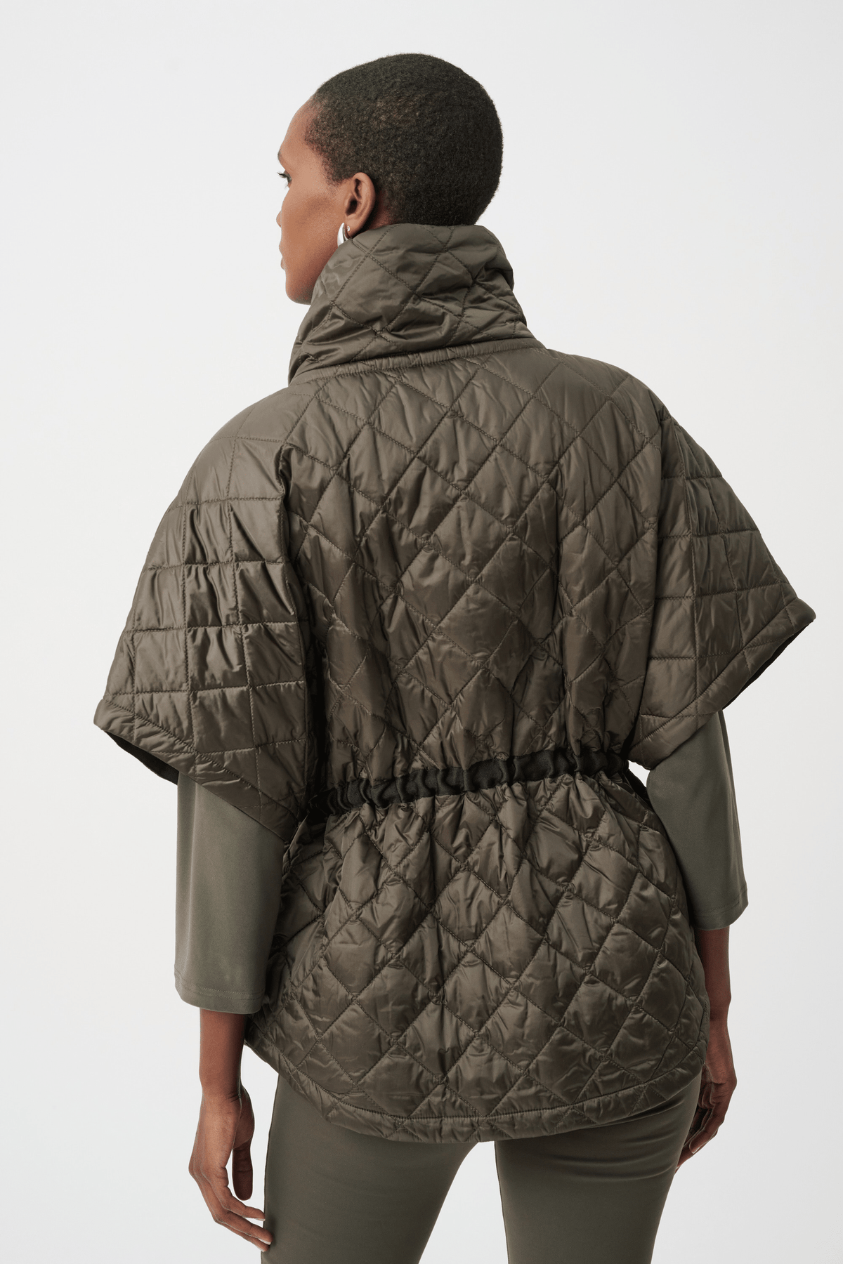 JR Quilted Nylon Shawl-Neck Boxy Vest 263643 - AtelierVest WomenJoseph Ribkoff