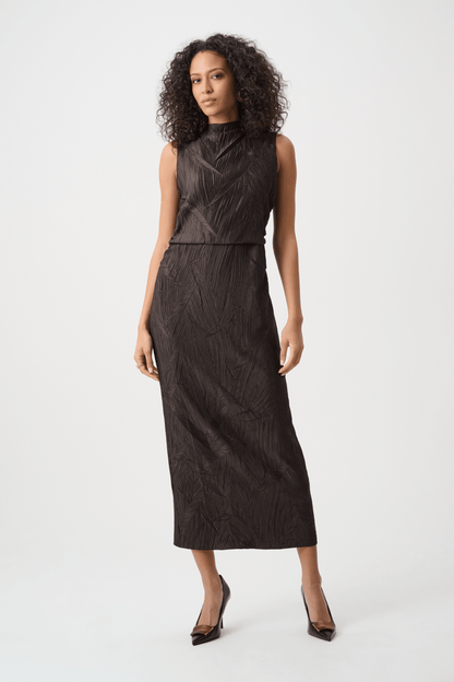 JR Pleated Satin Sleeveless Midi Dress 263147 - AtelierDress WomenJoseph Ribkoff