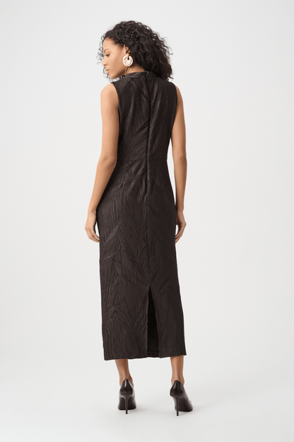 JR Pleated Satin Sleeveless Midi Dress 263147 - AtelierDress WomenJoseph Ribkoff