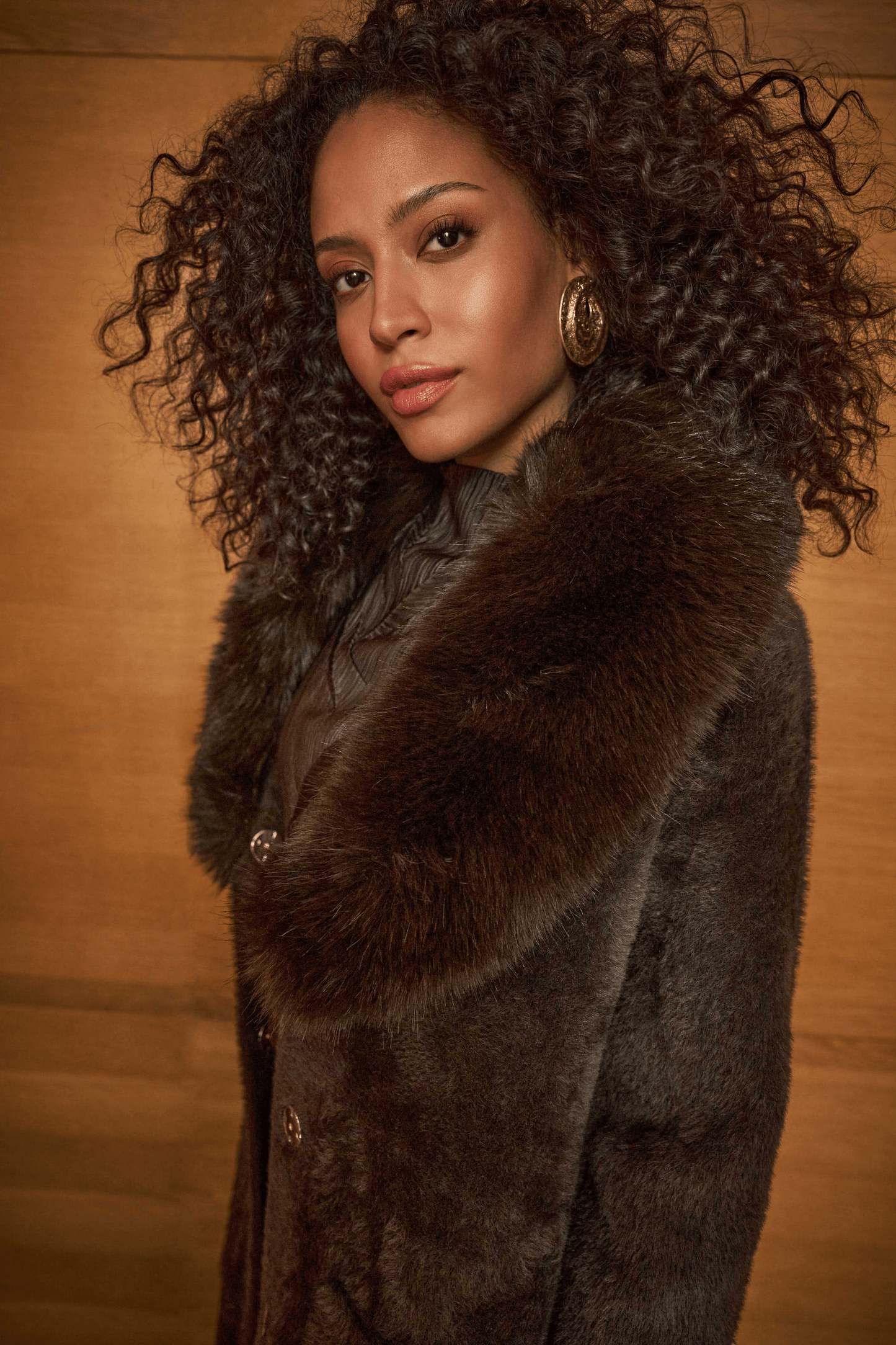 JR Feather Yarn Knit Coat with Detachable Faux Fur Collar 263973 - AtelierCoat WomenJoseph Ribkoff