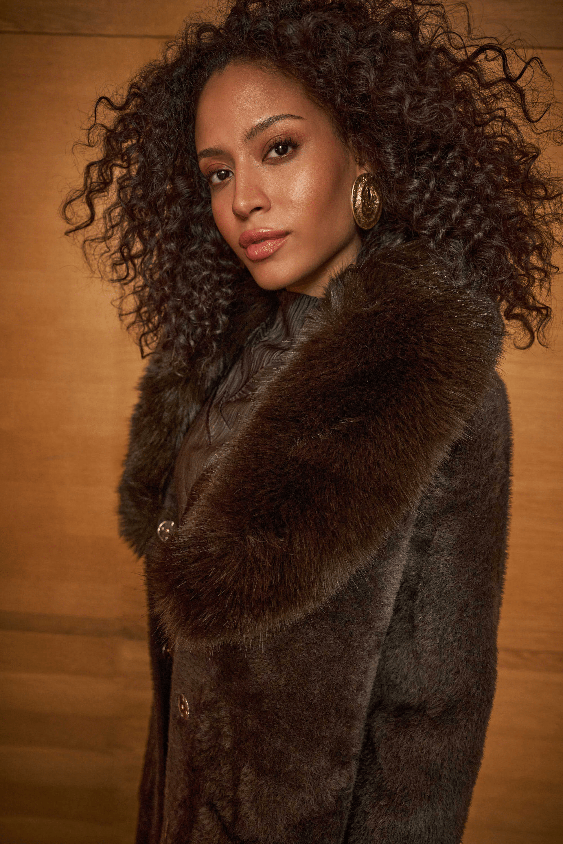 JR Feather Yarn Knit Coat with Detachable Faux Fur Collar 263973 - AtelierCoat WomenJoseph Ribkoff