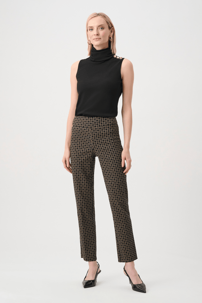 JR Geometric Jacquard Straight Pull On Pant 263138 - AtelierTrousers WomenJoseph Ribkoff