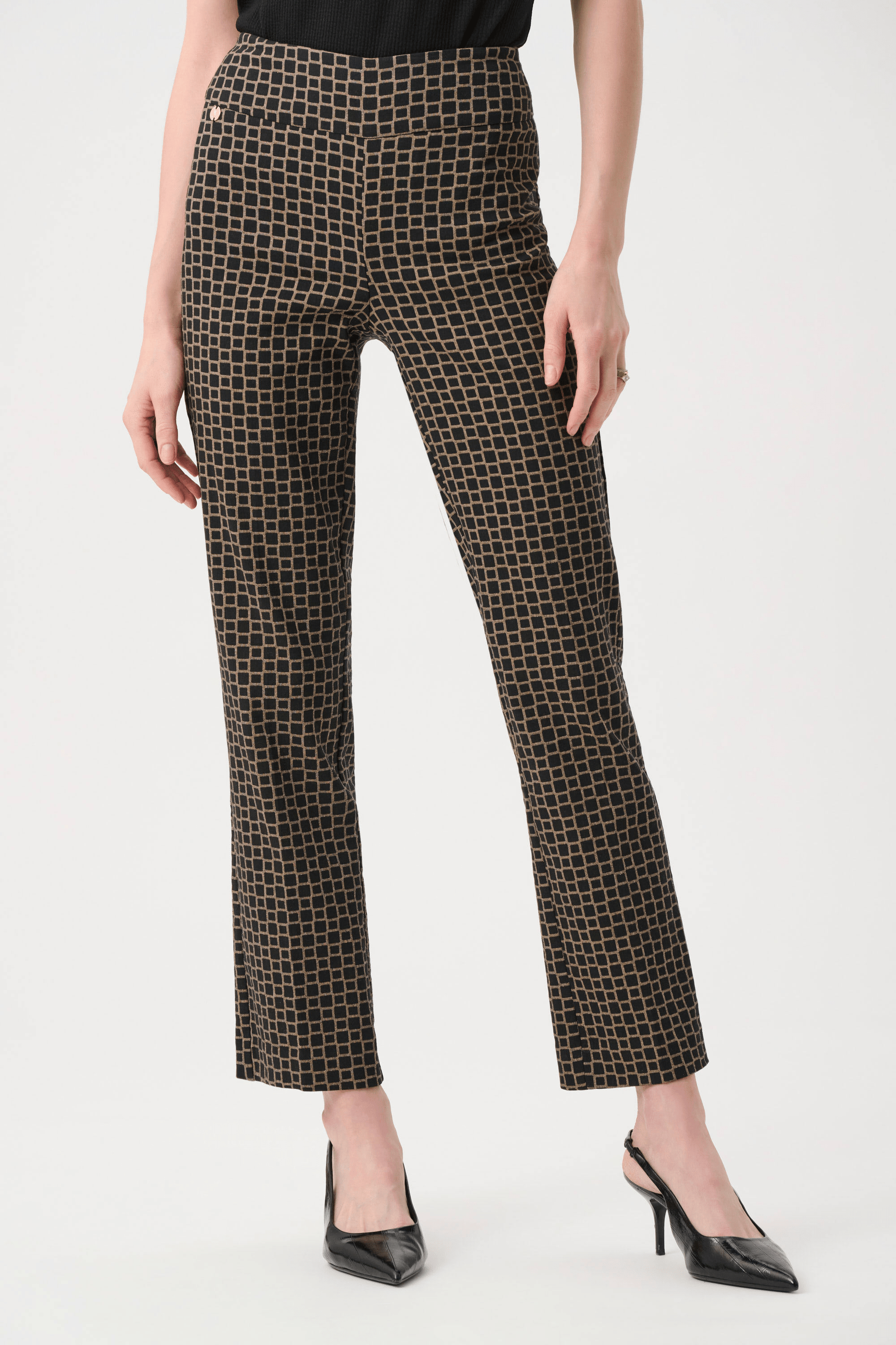 JR Geometric Jacquard Straight Pull On Pant 263138 - AtelierTrousers WomenJoseph Ribkoff