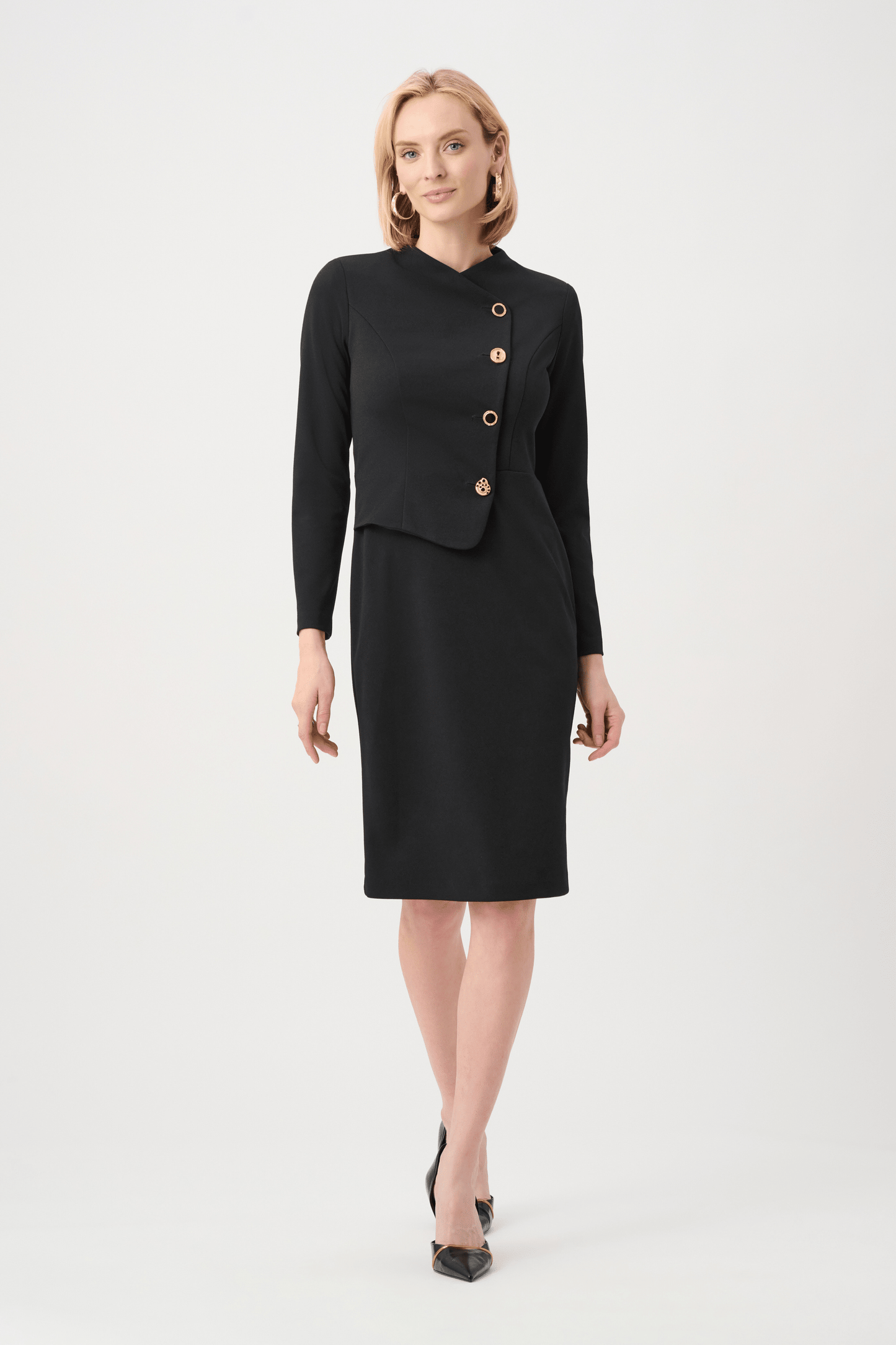 JR Scuba Crepe Mock-Neck Sheath Dress 263158 - AtelierDress WomenJoseph Ribkoff