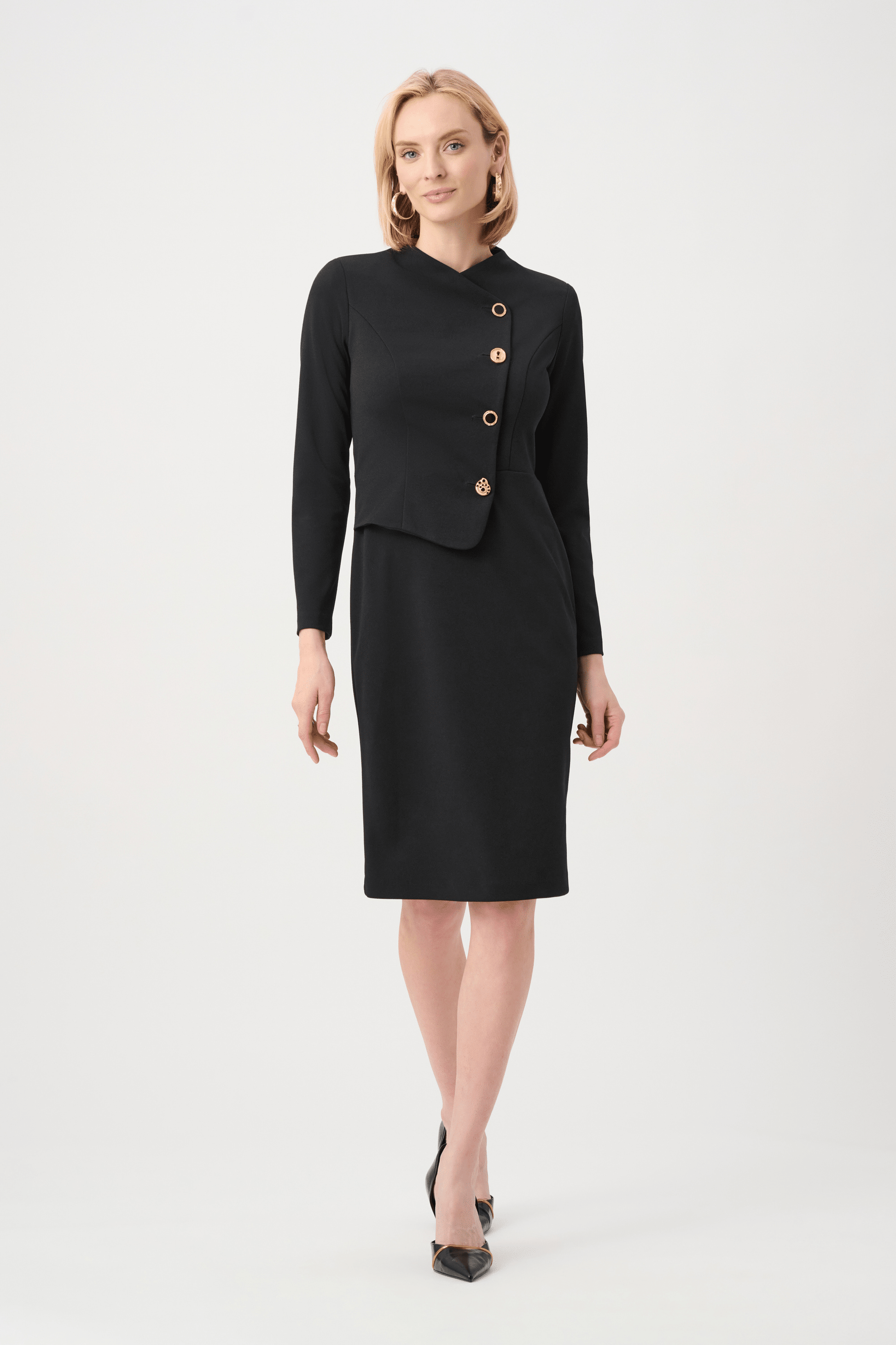 JR Scuba Crepe Mock-Neck Sheath Dress 263158 - AtelierDress WomenJoseph Ribkoff
