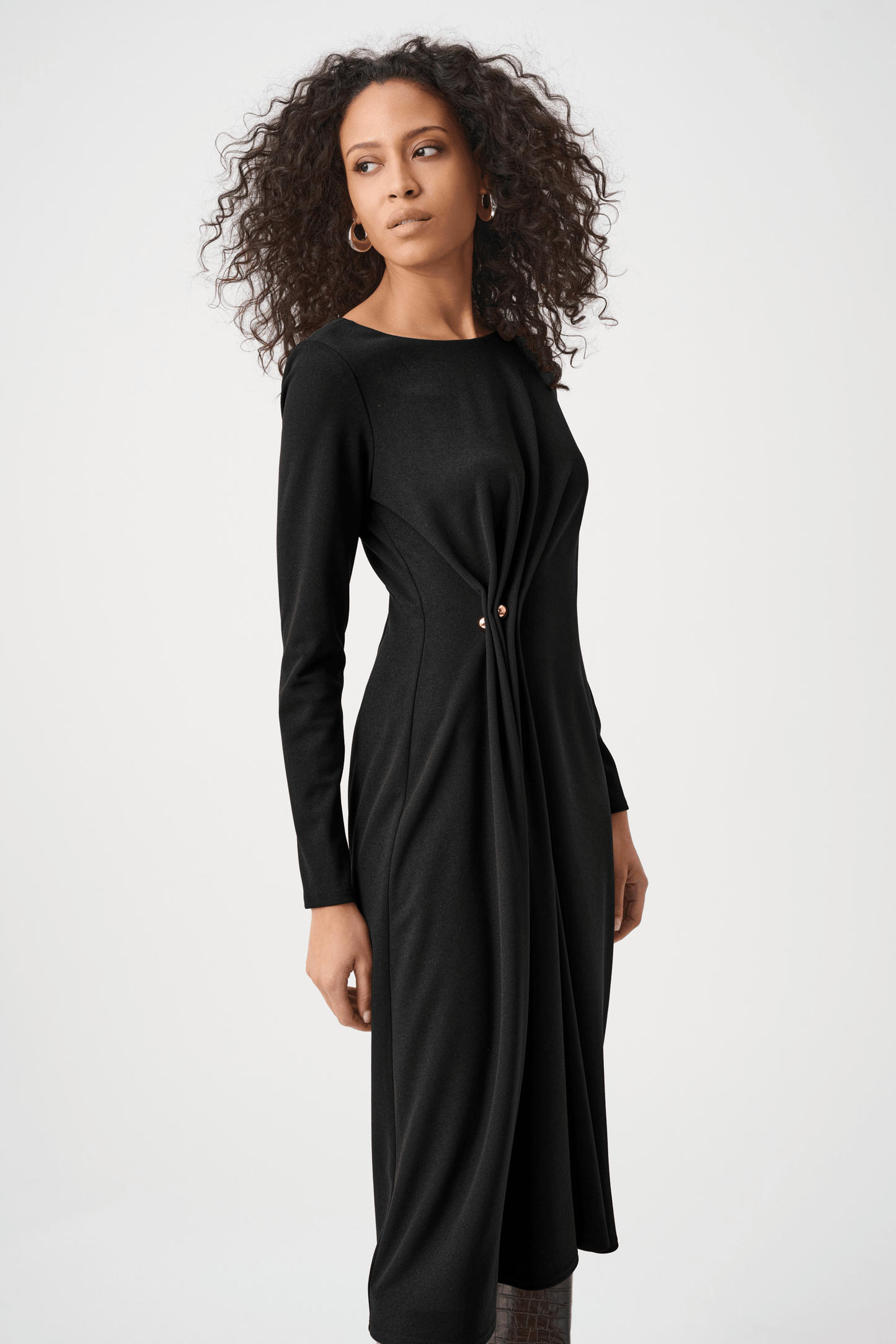 JR Scuba Crepe Draped Front Sheath Dress 263178 - AtelierDress WomenJoseph Ribkoff