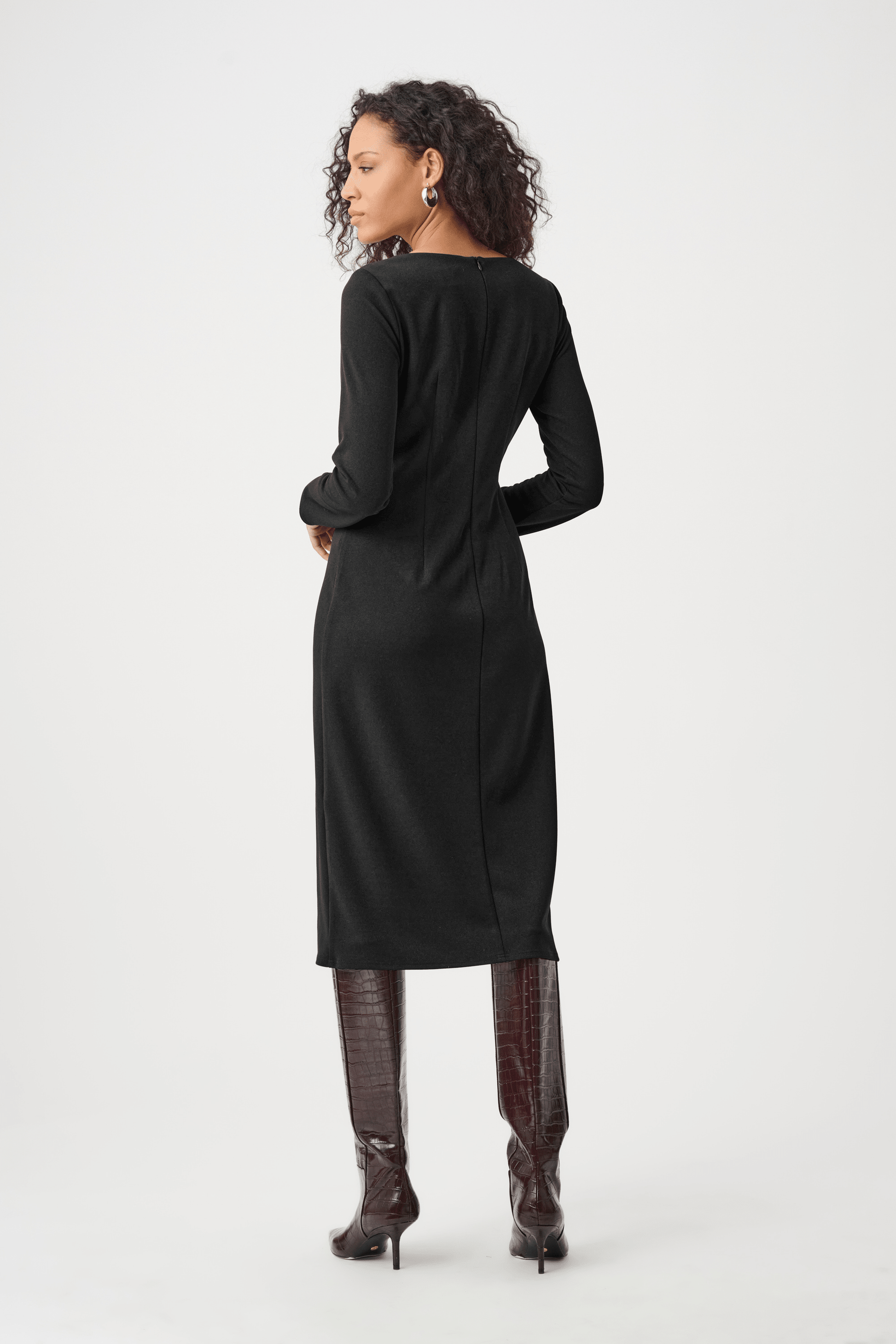 JR Scuba Crepe Draped Front Sheath Dress 263178 - AtelierDress WomenJoseph Ribkoff