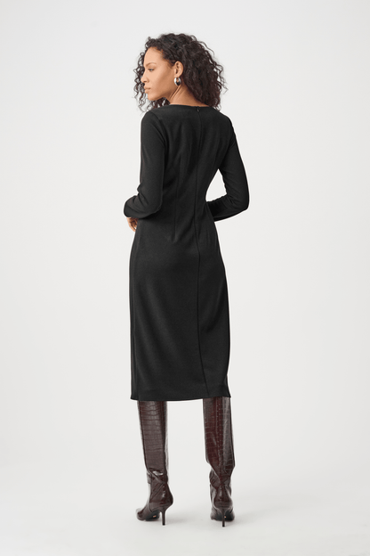 JR Scuba Crepe Draped Front Sheath Dress 263178 - AtelierDress WomenJoseph Ribkoff