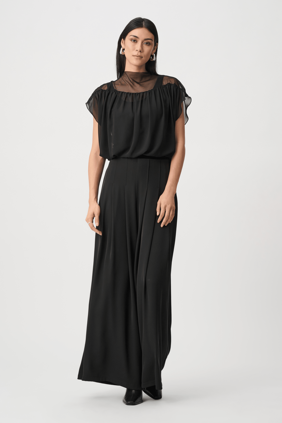 JR Chiffon and Silky Knit Blouson Top 263198