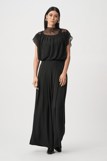 JR Chiffon and Silky Knit Blouson Top 263198