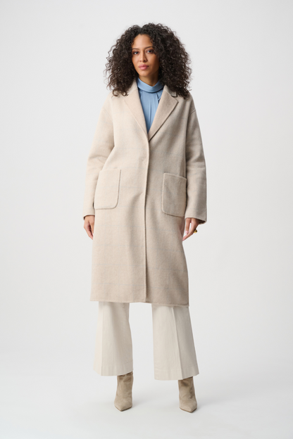 JR Wool Blend Plaid Reversible Boxy Coat 263913