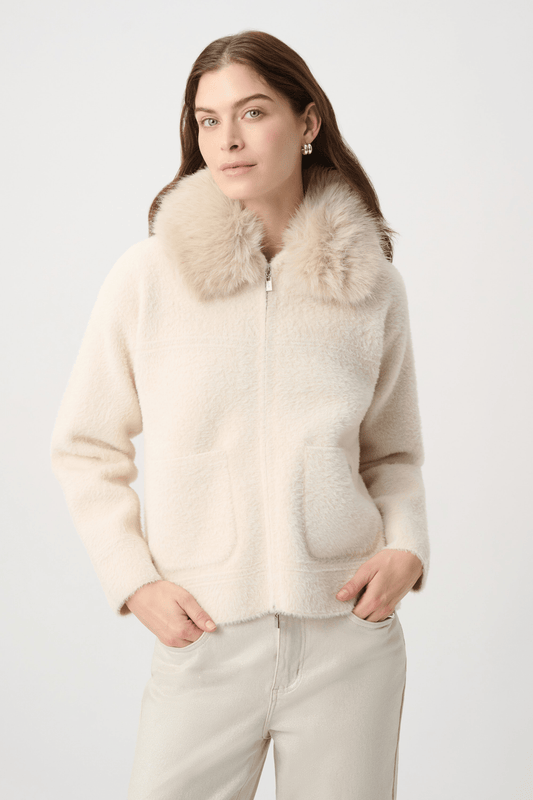 JR Detachable Faux Fur Collar Jacket 264920