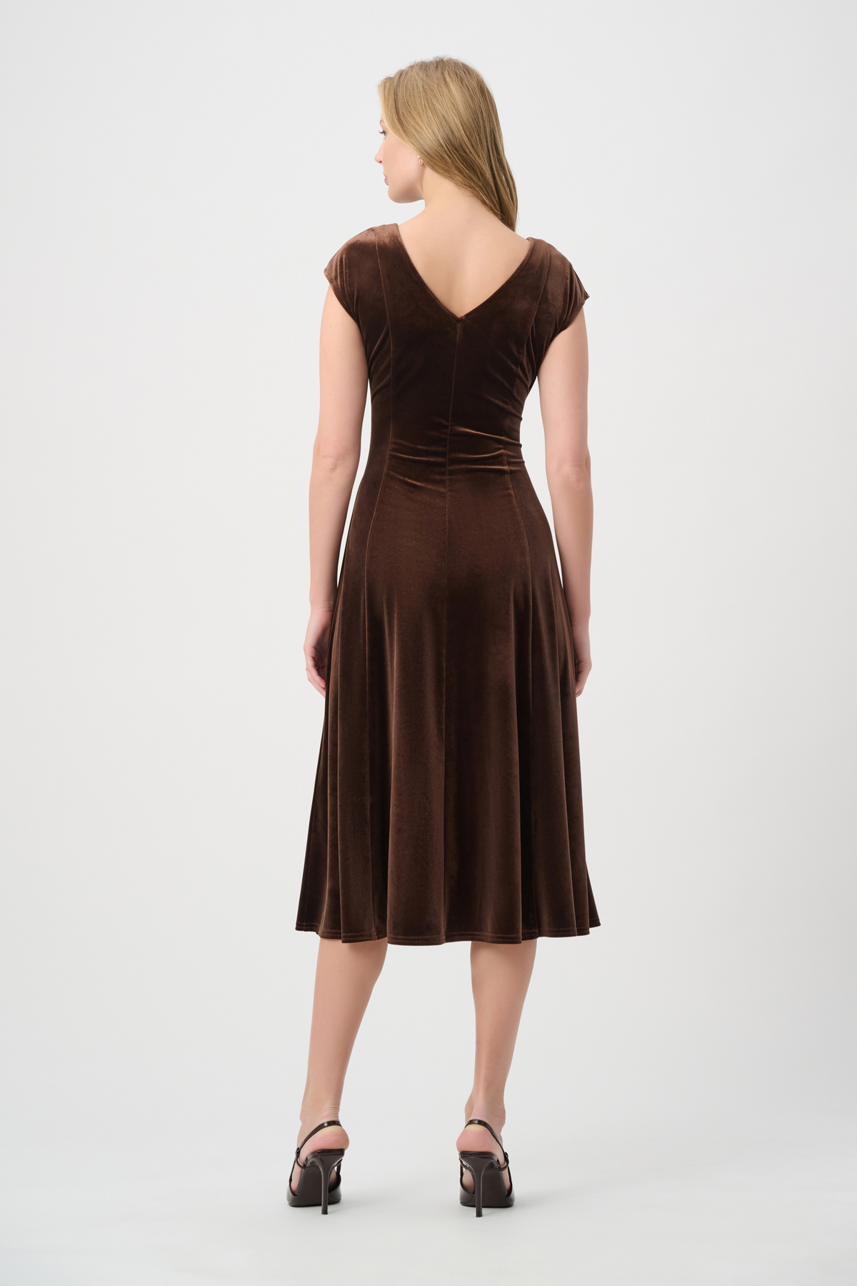 JR Velvet Fit & Flare Belted Dress 264209