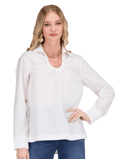 Jade Horseshoe Blouse White