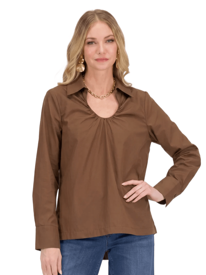 Jade Horseshoe Blouse Brown